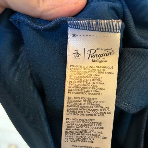 Original Penguin Golf Colorblock Crossover Pullover Blue & Gold Hoodie M - Picture 7 of 12